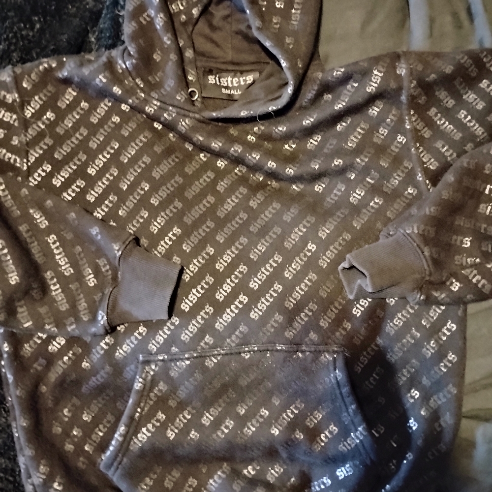 Sisters Black Logo-Print Hoodie